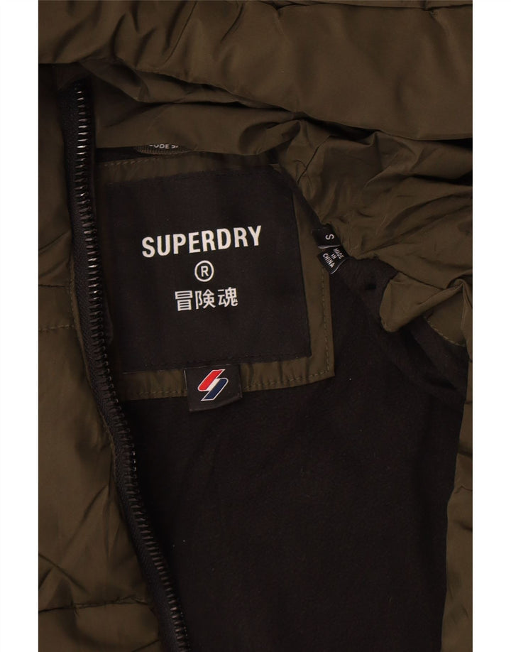 Superdry muška podstavljena jakna s kapuljačom UK 36 mali kaki poliester