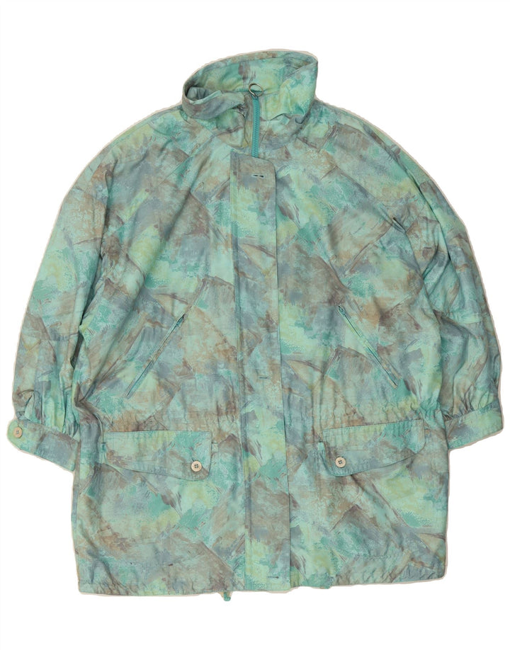 VINTAGE Womens Oversized Windbreaker Jacket UK 16 Large Green Vintage Vintage and Second-Hand Vintage from Messina Hembry 
