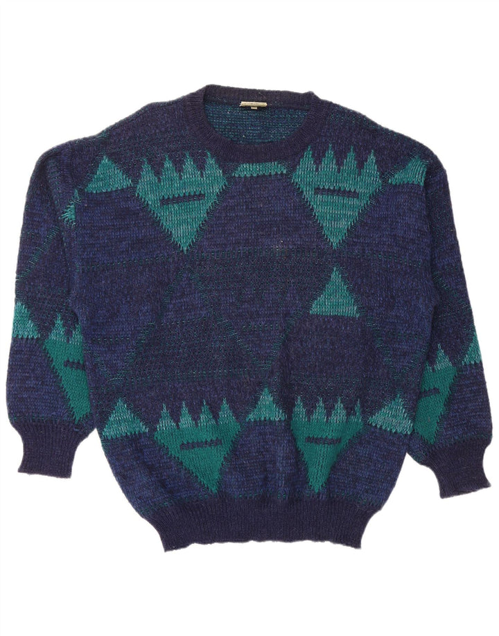 4 CASTELLA Muški džemper s veznim izrezom IT 56 XL mornarsko plavi geometrijski