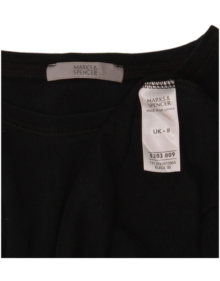 Marks & Spencer ženska majica dugih rukava UK 8 Mala crna pamuk