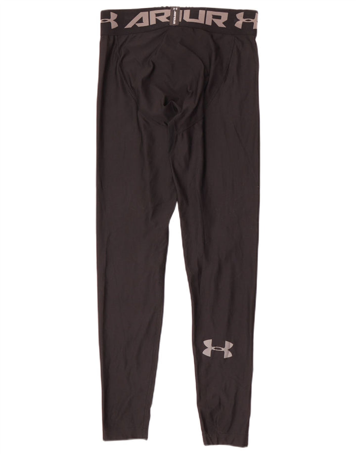Grafičke tajice Under Armour za dječake 9-10 godina srednje crne poliesterske