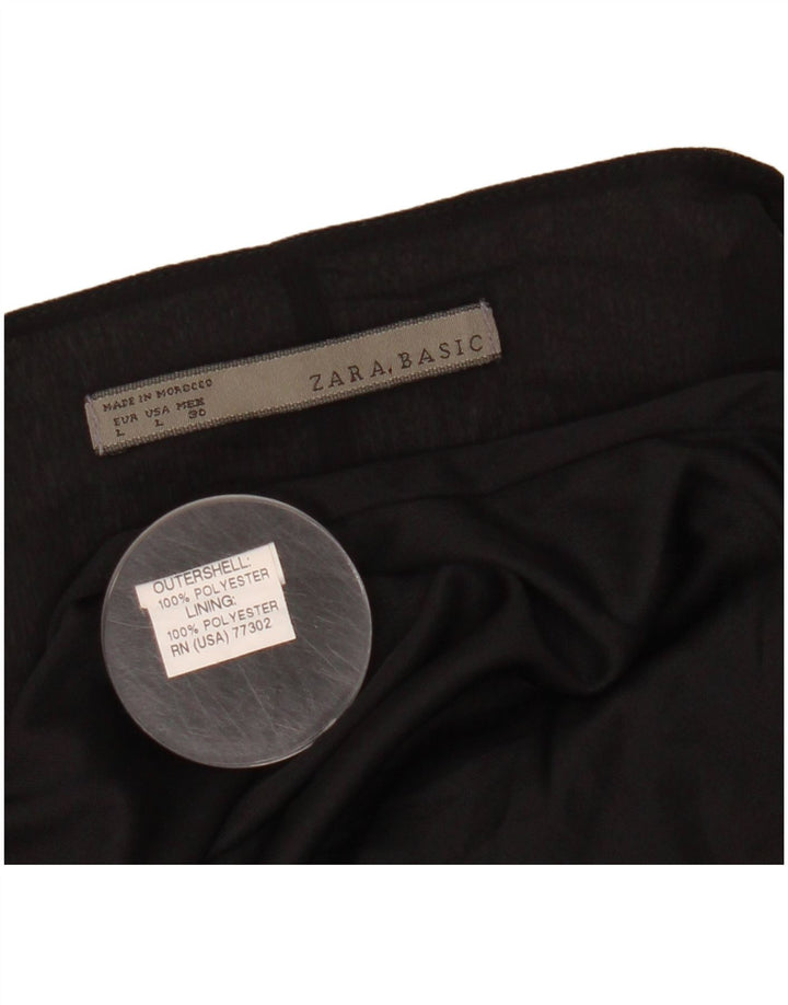 ZARA ženska haljina s mjehurićima bez rukava UK 14 Veliki crni poliester