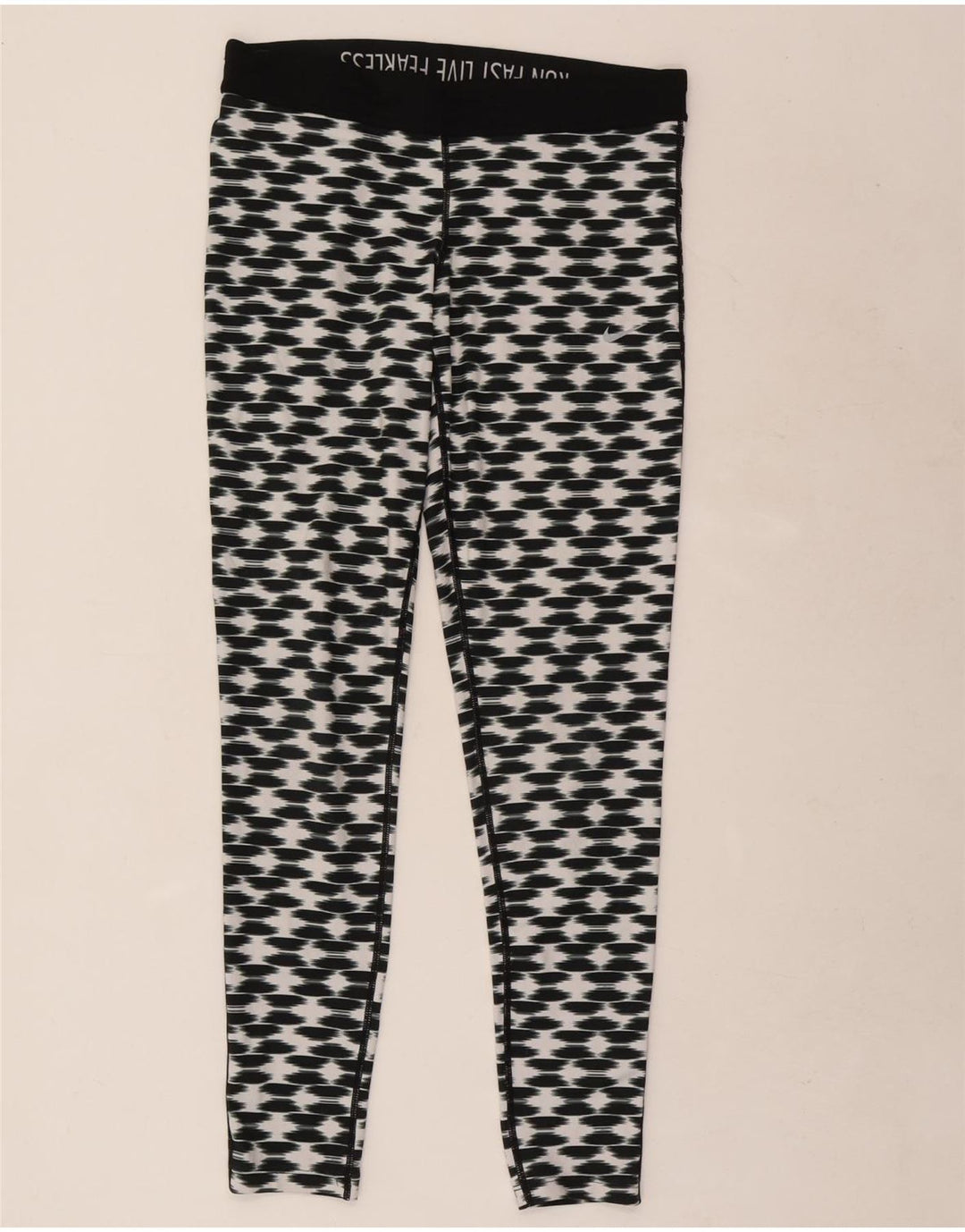 Nike ženske Dri Fit tajice velike crne geometrijske poliesterske