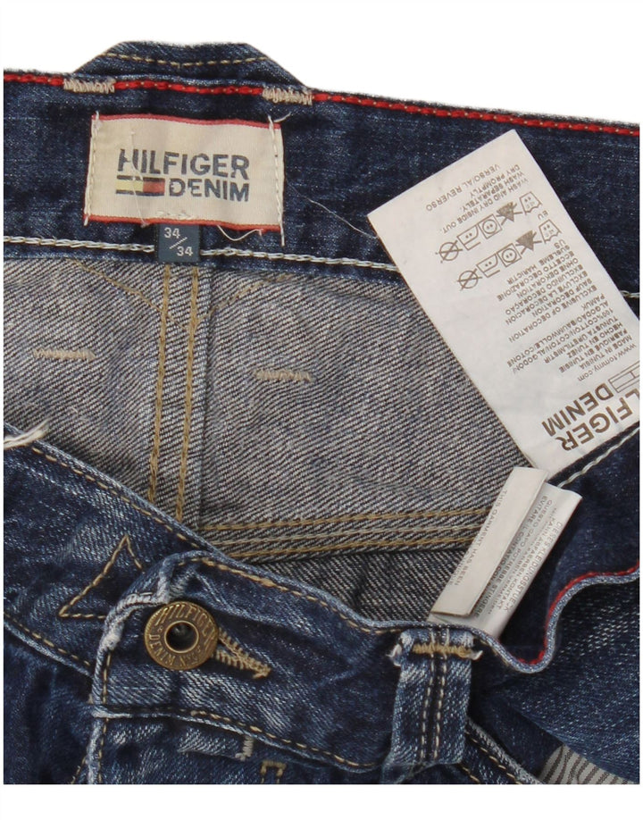 TOMMY HILFIGER Muške traperice Bootcut W34 L34 tamnoplavi pamuk