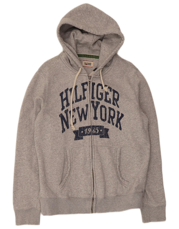 Tommy Hilfiger Ženska majica s kapuljačom s patentnim zatvaračem UK 18 XL Sivi pamuk