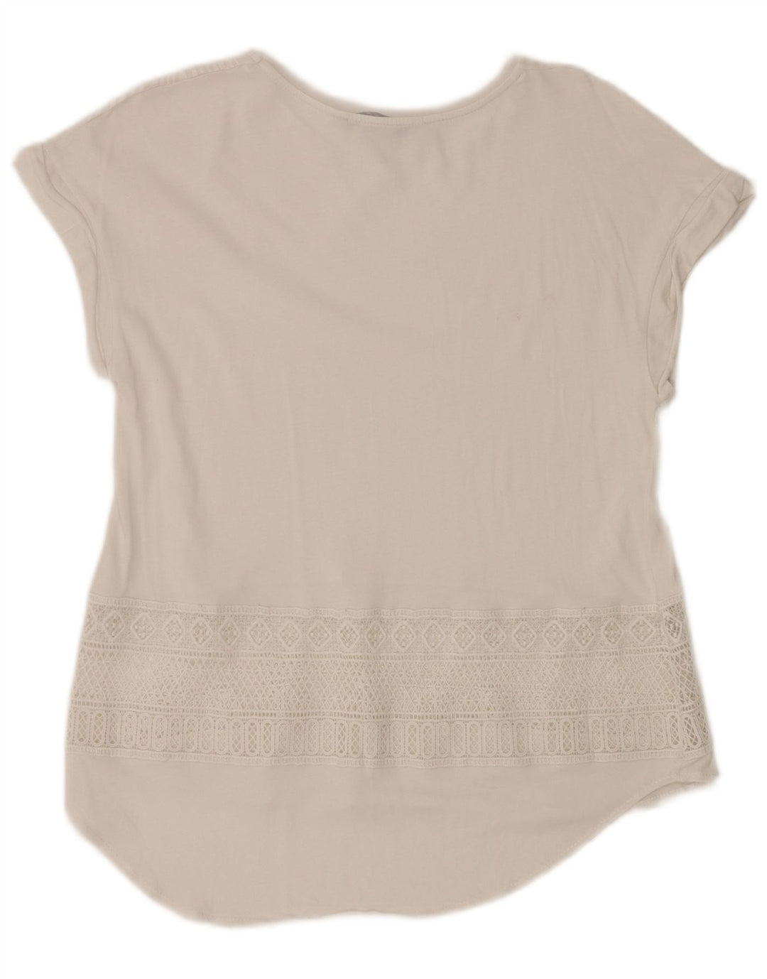 DESIGUAL gornji dio ženske grafičke bluze UK 12 srednje bijele geometrije