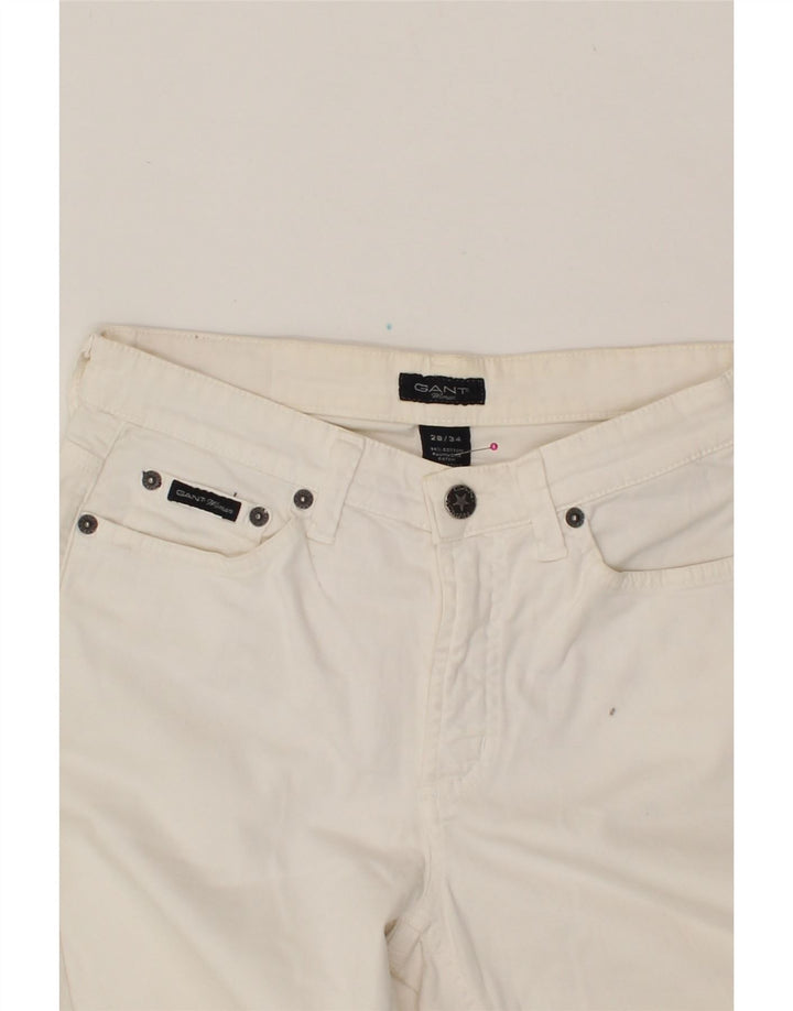 GANT Womens Bootcut Casual Trousers W28 L30  White Cotton Vintage Gant and Second-Hand Gant from Messina Hembry 
