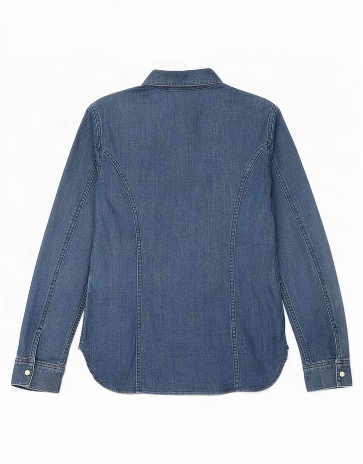 Massimo Dutti Womens Denim Shirt UK 10 Small Blue