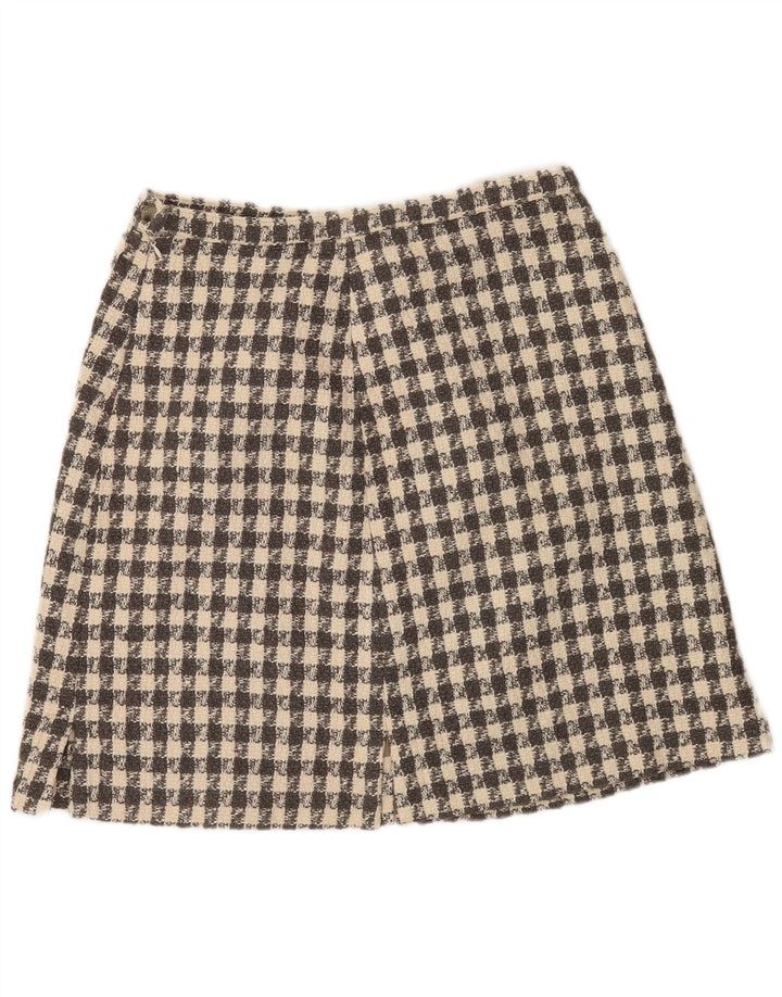 Vintage ženska suknja A kroja W32 veliki bež karirani