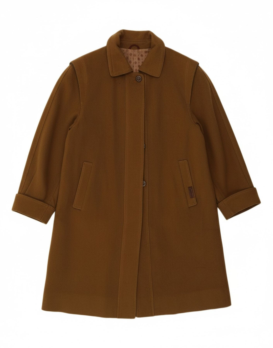 REHBOCHLODEN Womens Overcoat EU 42 Large Khaki Virgin Wool Vintage Rehbochloden and Second-Hand Rehbochloden from Messina Hembry 