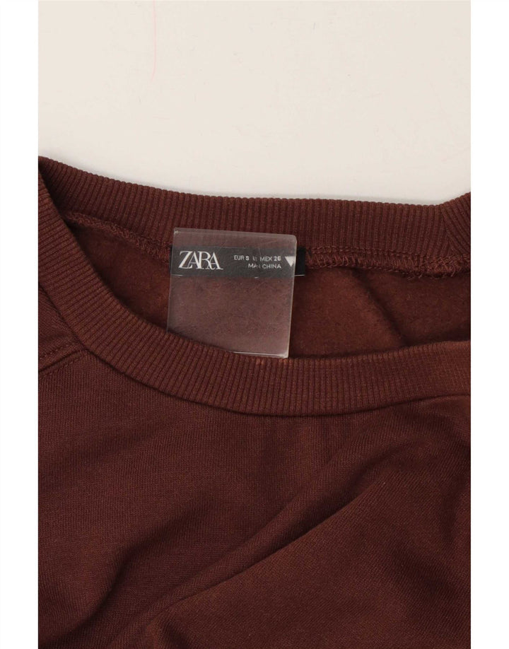 Zara ženski kratki džemper UK 10 Small Brown