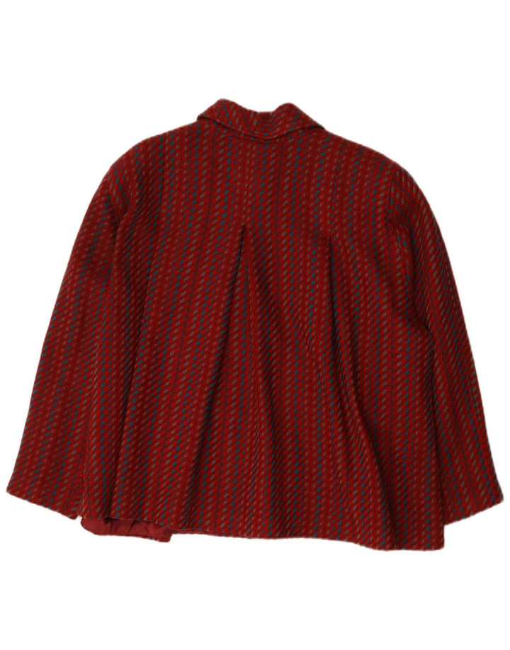 Vintage ženska prevelika bomber jakna IT 46 Vunene velike crvene pruge