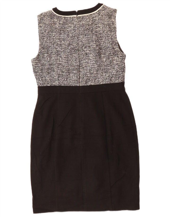 Hobbs ženska plašt haljina bez rukava UK 12 Srednji crni flekasti poliester