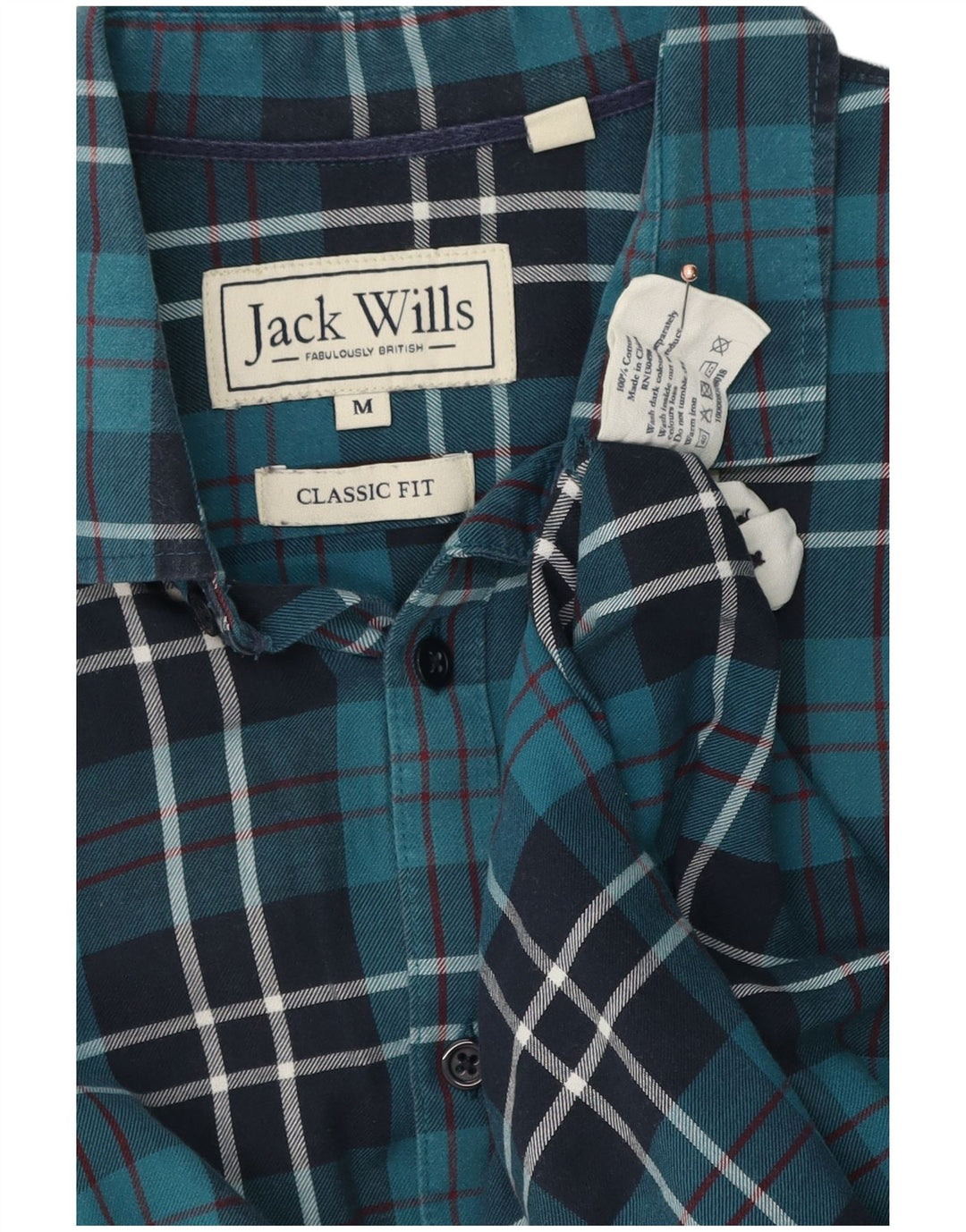 Jack Wills muška klasična flanelska košulja srednje plave boje, pamuk