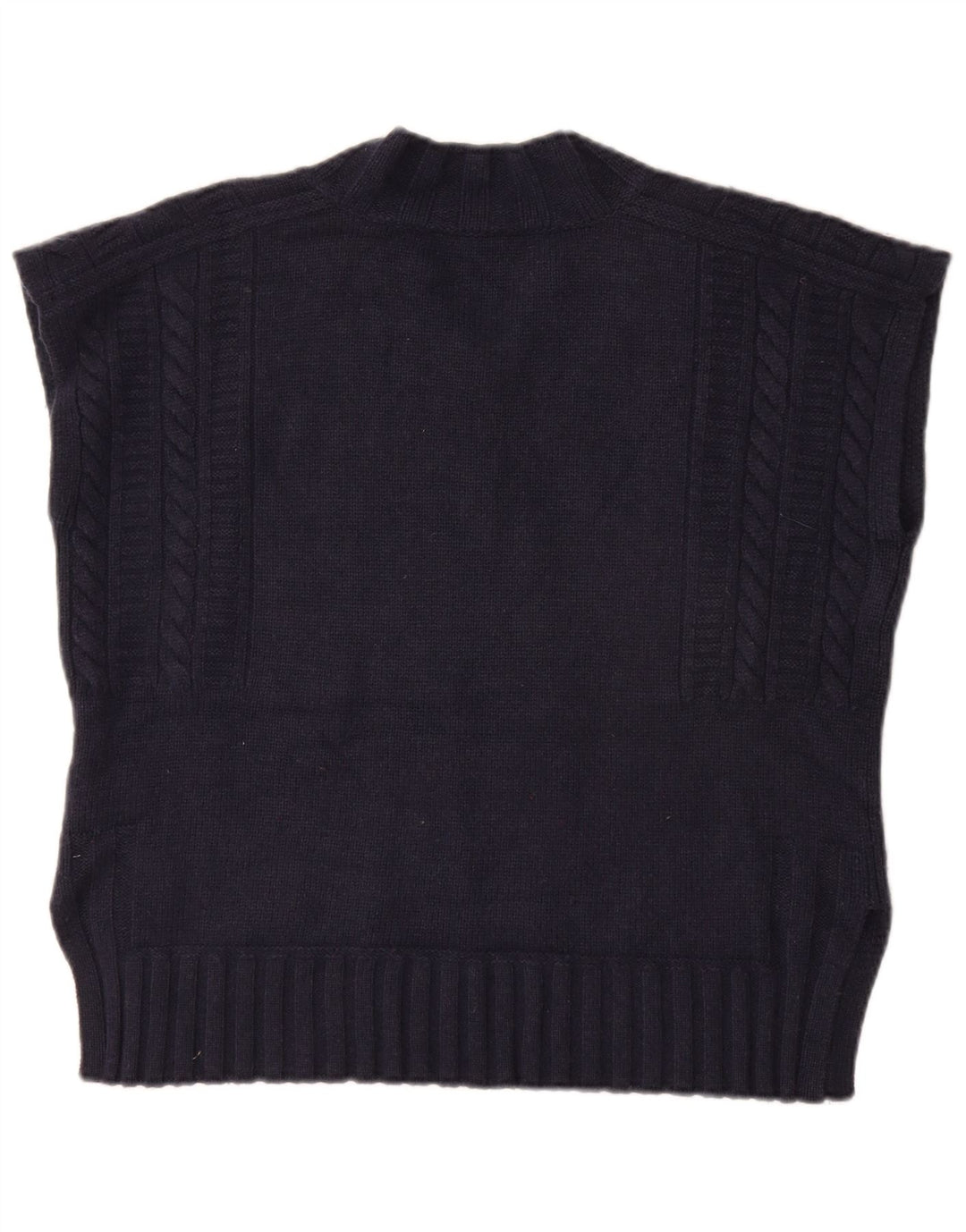 JIGSAW ženski preveliki prsluk bez rukava UK 10 Mala tamnoplava vuna