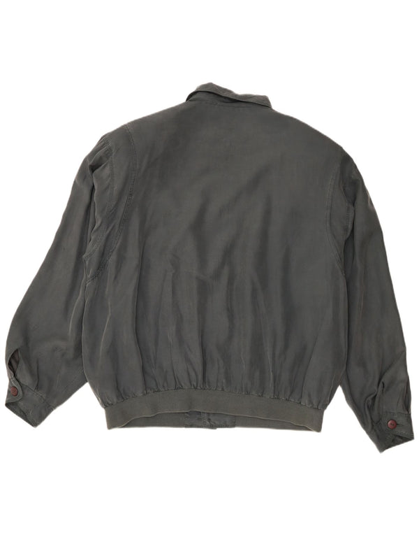 Vintage muška bomber jakna UK 40 velika siva svila