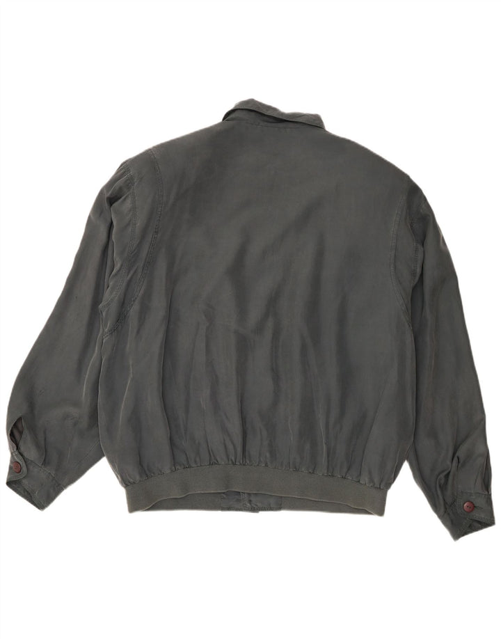 Vintage muška bomber jakna UK 40 velika siva svila