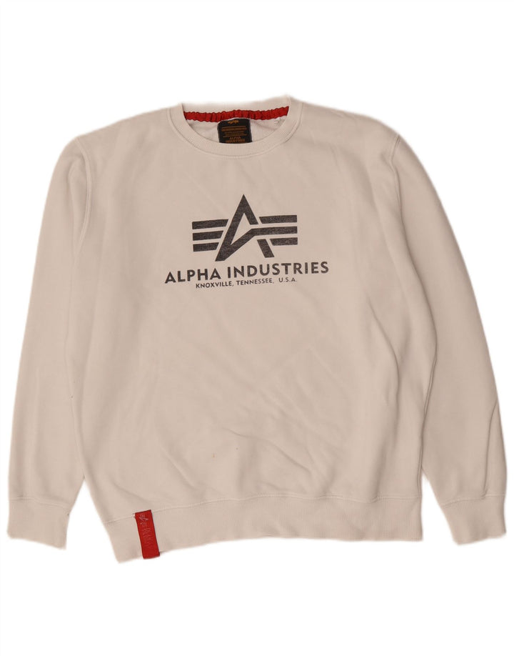 Alpha Industries muški džemper s grafičkim motivima, veliki bijeli pamuk