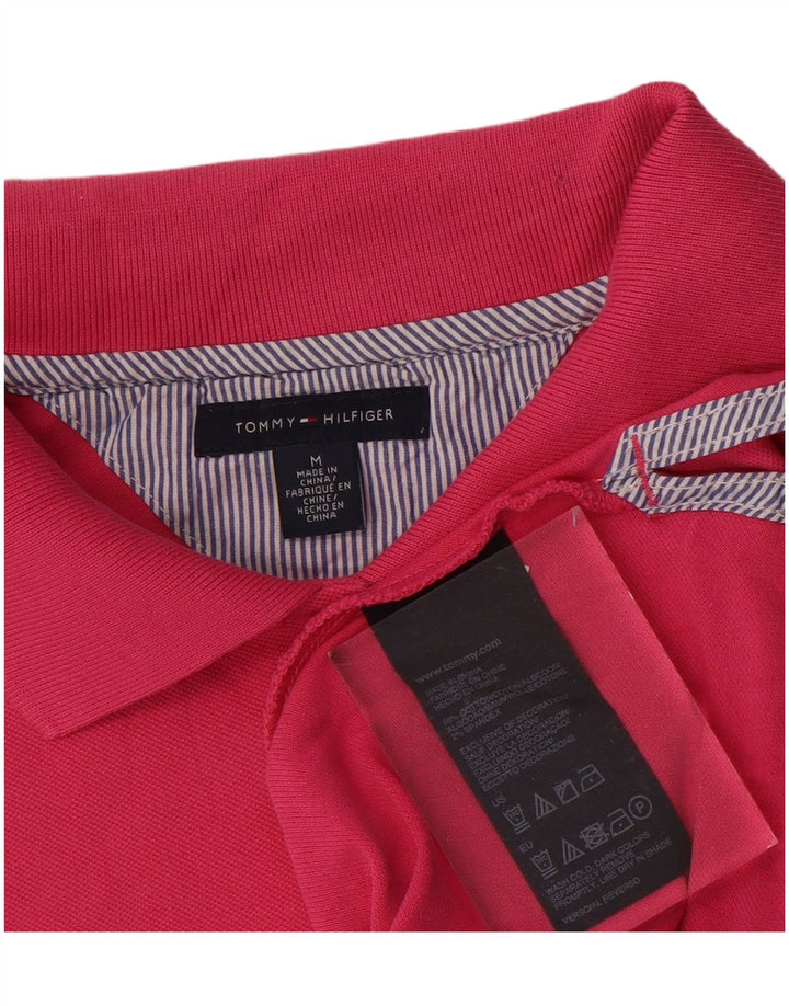 TOMMY HILFIGER Ženska polo majica UK 14 Srednje ružičasti pamuk