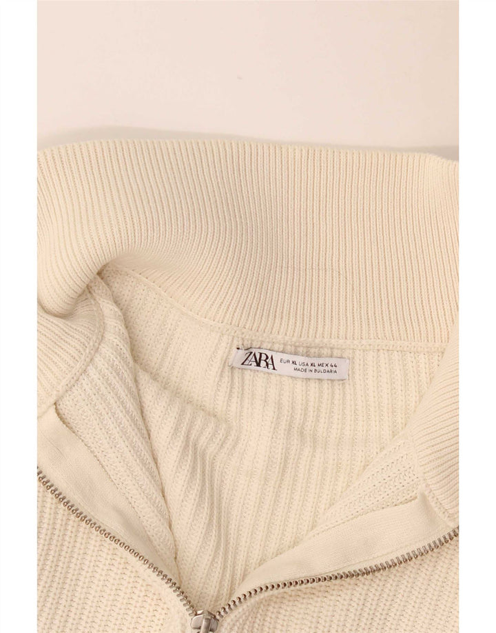 Zara muški džemper s izrezom s patentnim zatvaračem XL bijeli