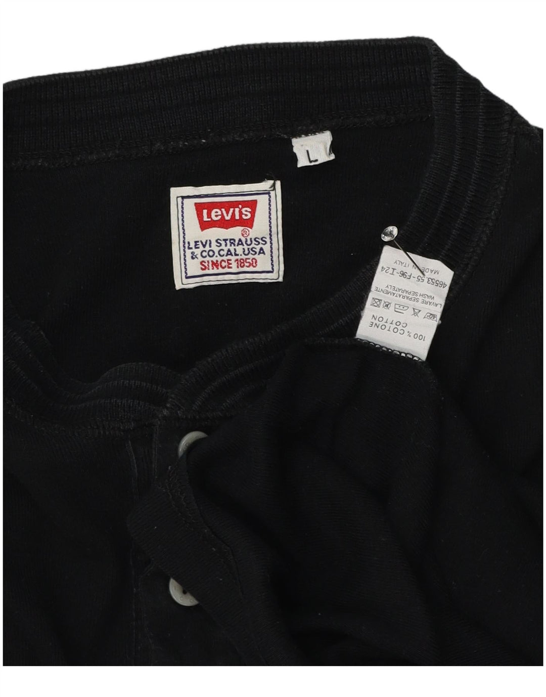 Levi's muška majica dugih rukava, veliki crni pamuk