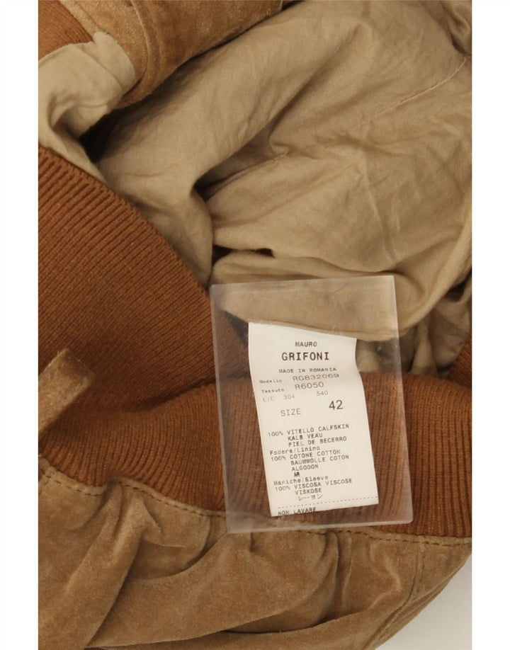 MAURO GRIFONI Ženska bomber jakna od brušene kože IT 42 srednje smeđe kože