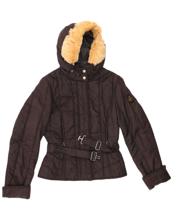 REFRIGIWEAR ženska podstavljena jakna s kapuljačom UK 14 srednji crni poliamid