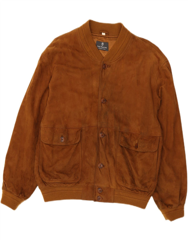 Vintage muška bomber jakna od brušene kože IT 54 2XL smeđa koža