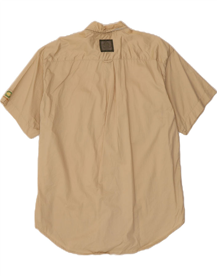 KAPPA Mens Short Sleeve Shirt Large Beige Cotton Vintage Kappa and Second-Hand Kappa from Messina Hembry 