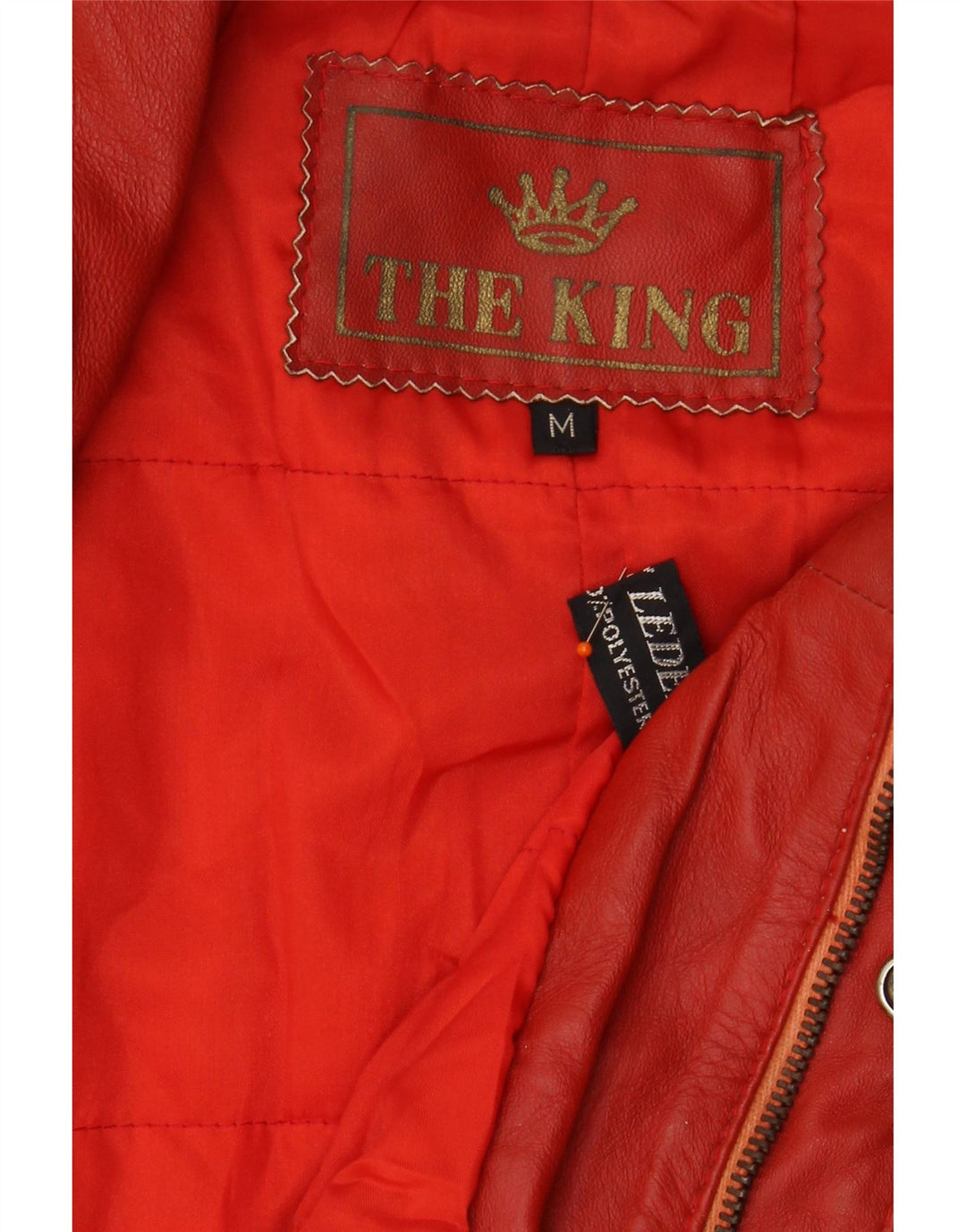 VINTAGE muška kožna jakna UK 38 Srednje crvena koža