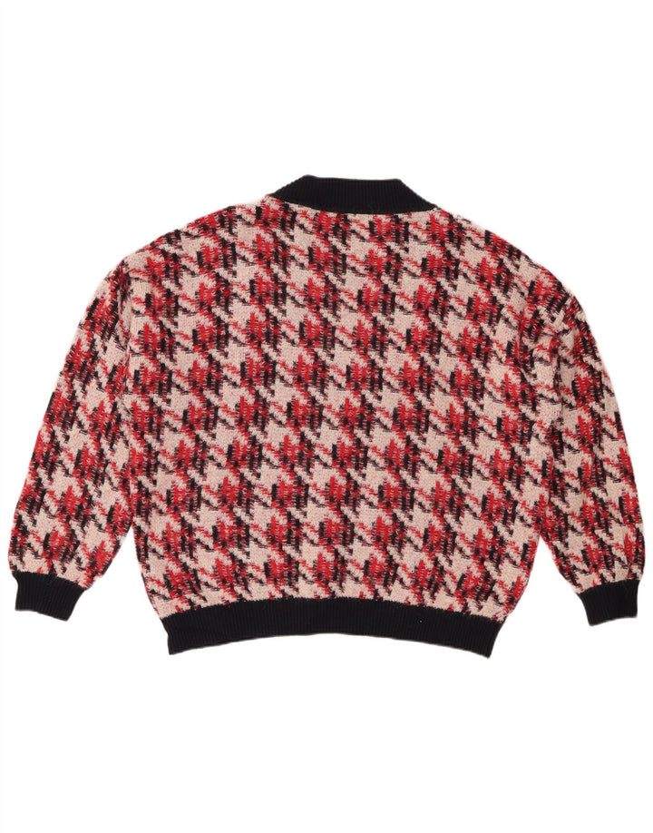 GANT Ženski veliki džemper s V-izrezom UK 16, velika crvena houndstooth