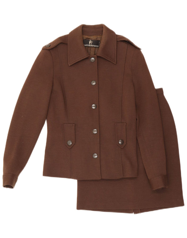 Roccobarocco ženski dvodijelni komplet suknji s 5 gumba UK 10 Small W23 Brown Army