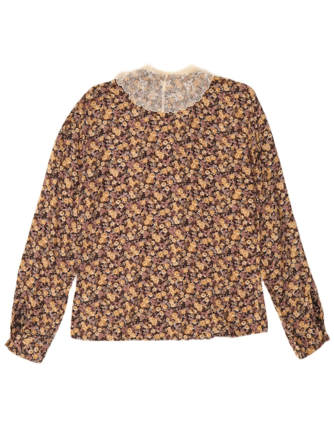 BENETTON Ženska košulja bluza UK 12 Srednje smeđa cvjetna