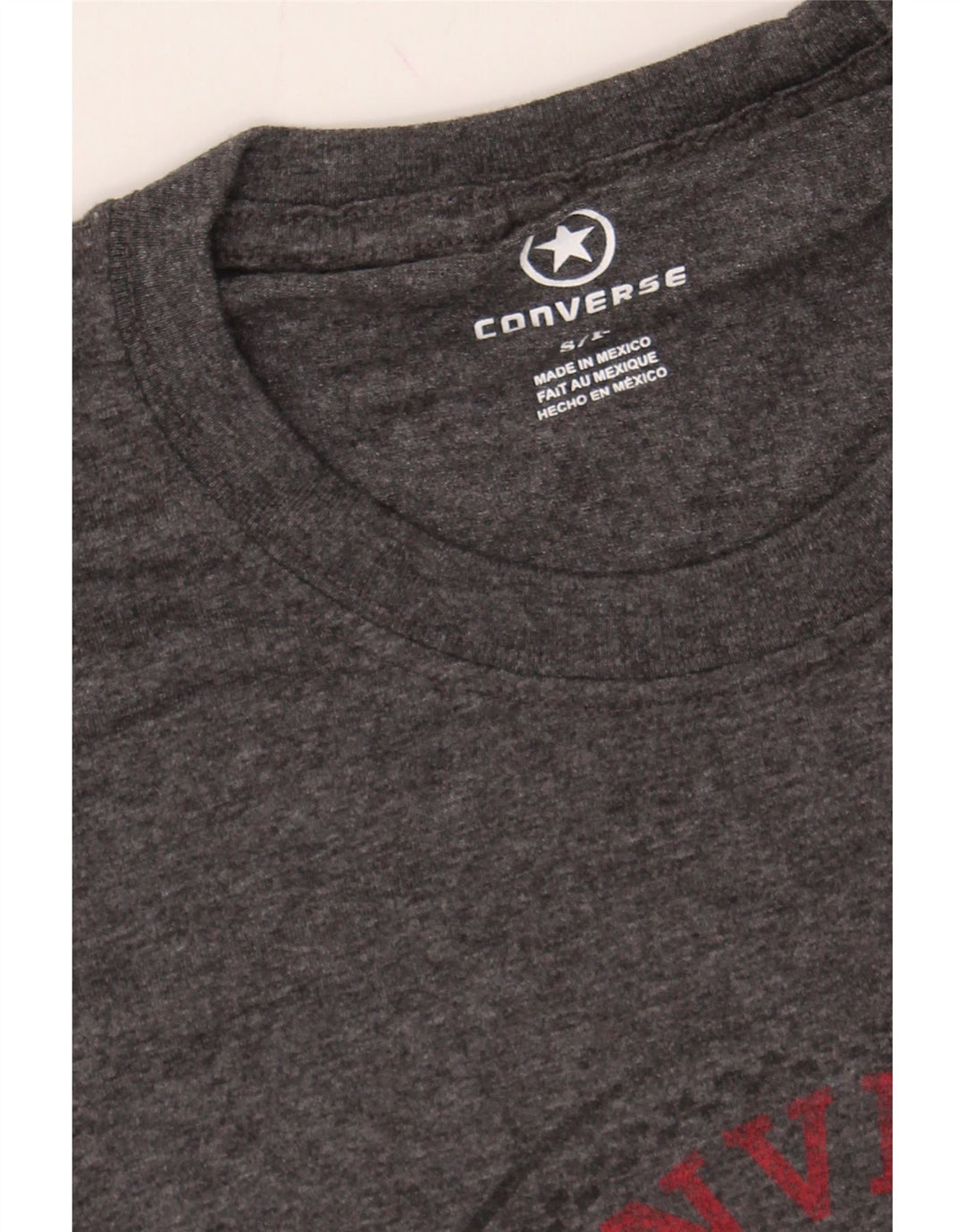 CONVERSE Mens Graphic T-Shirt Top Small Grey Cotton Vintage Converse and Second-Hand Converse from Messina Hembry 