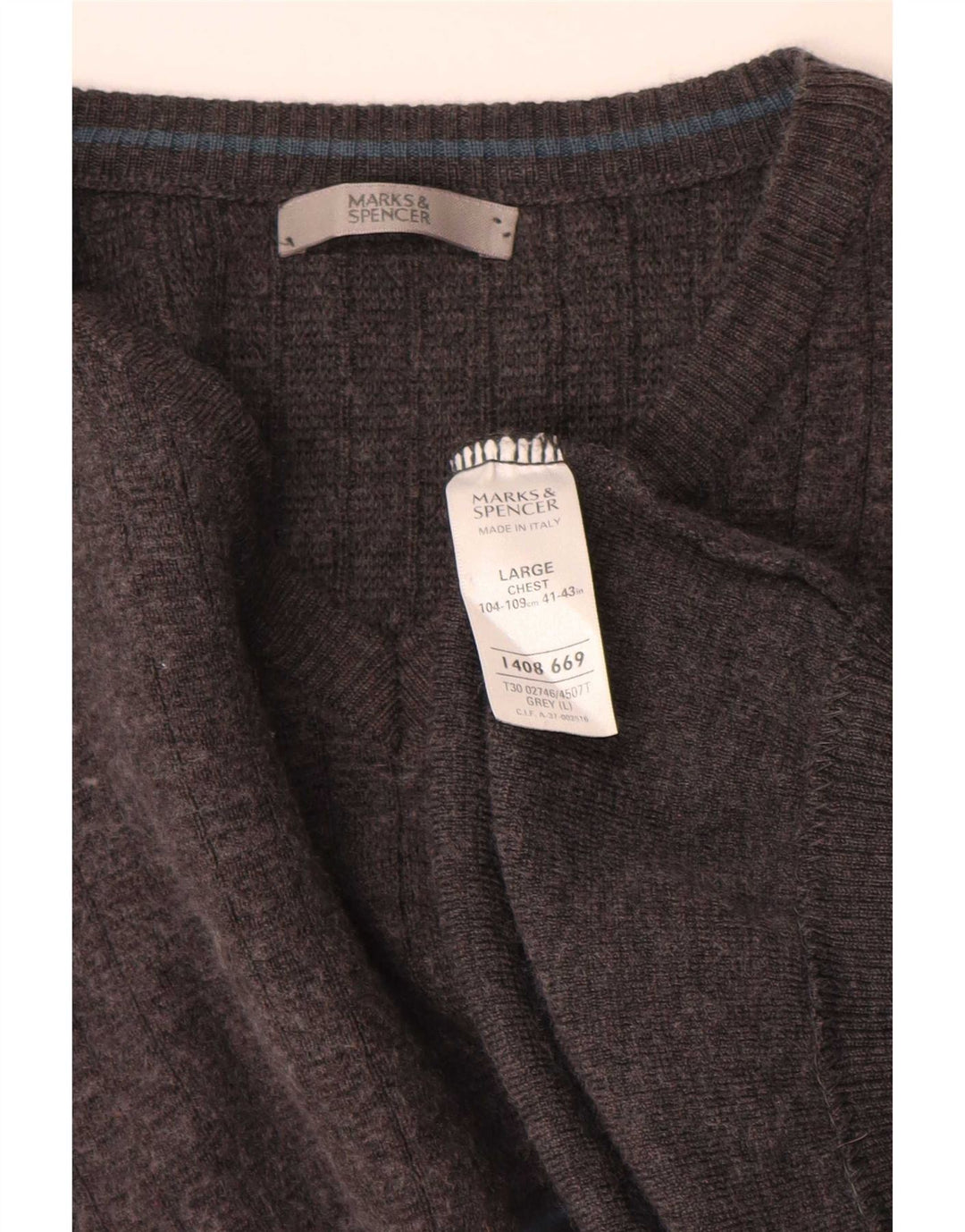 Marks & Spencer muški pulover s V-izrezom veliki sivi akril