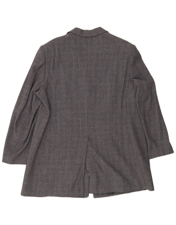 ELENA MIRO Ženska jakna s 3 gumba UK 22 2XL mornarsko plava houndstooth