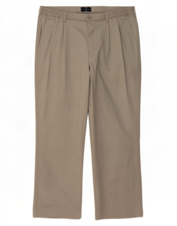 Marks & Spencer muške plave Harbor chino hlače s klinovima W44 L31 Kaki