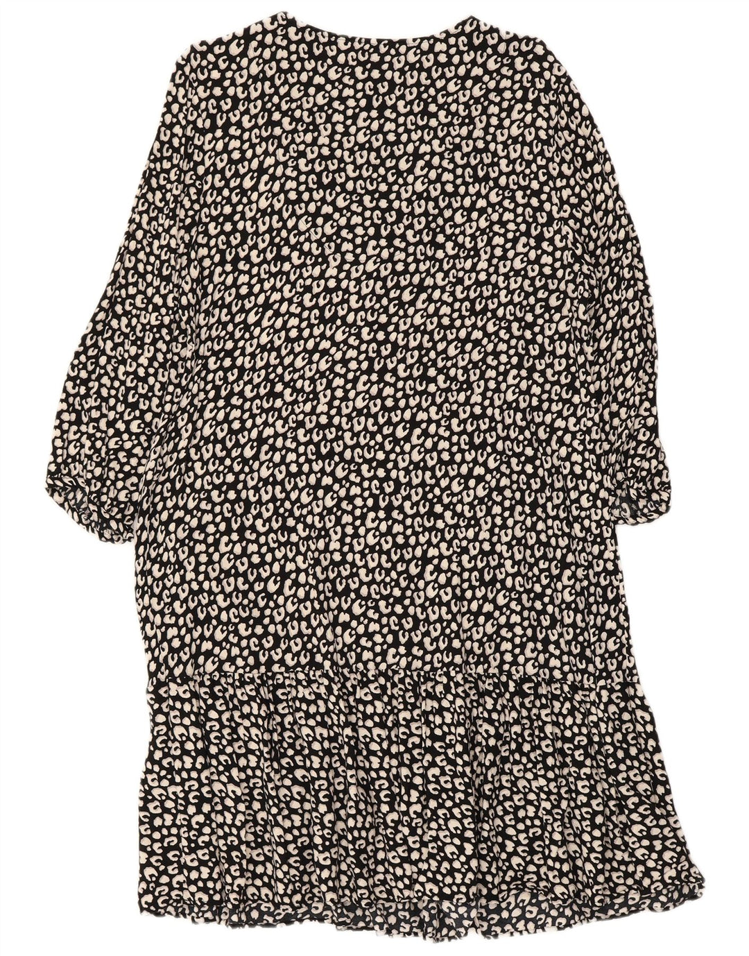 PRINCIPLES Ženska višeslojna haljina 3/4 rukava UK 16 Veliki crni životinjski print