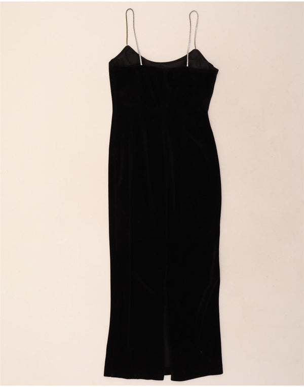 Dorothy Perkins ženska maksi slip haljina UK 10 mala crna triacetat