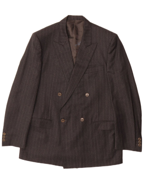 Pierre Cardin Mens Double Breasted 2 Piece Suit UK 40 Large Grey Classic