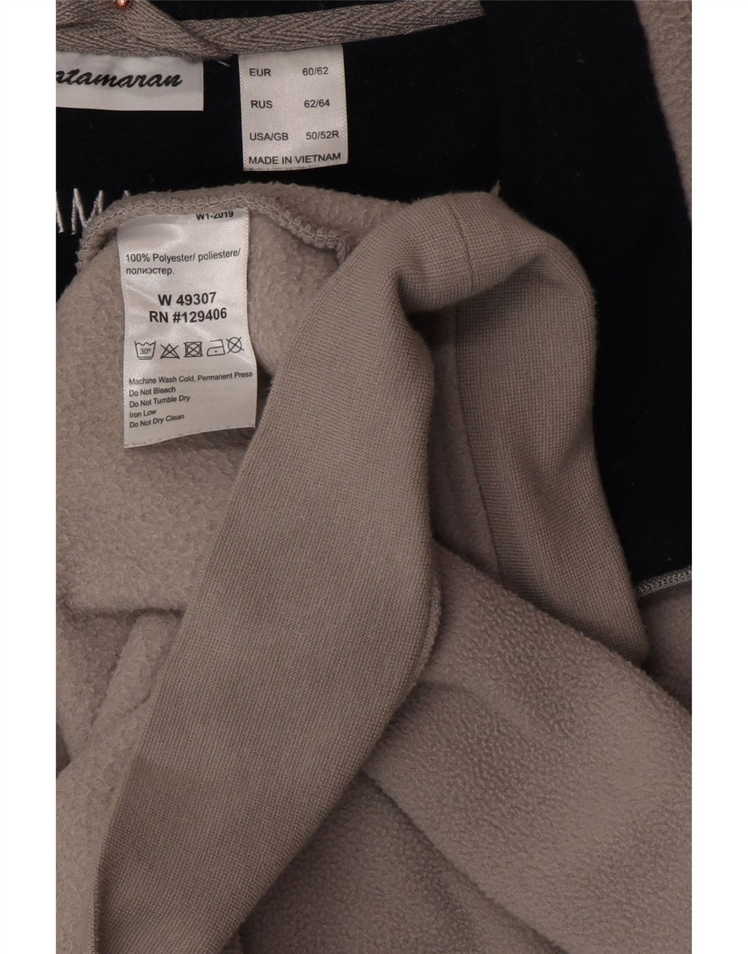 CATAMARAN Muški džemper od flisa s patentnim izrezom UK 50/52 4XL sivi poliester