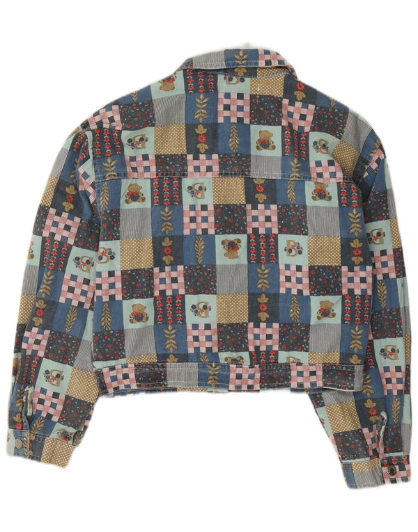 Vintage ženska bomber jakna UK 14 srednje raznobojna patchwork
