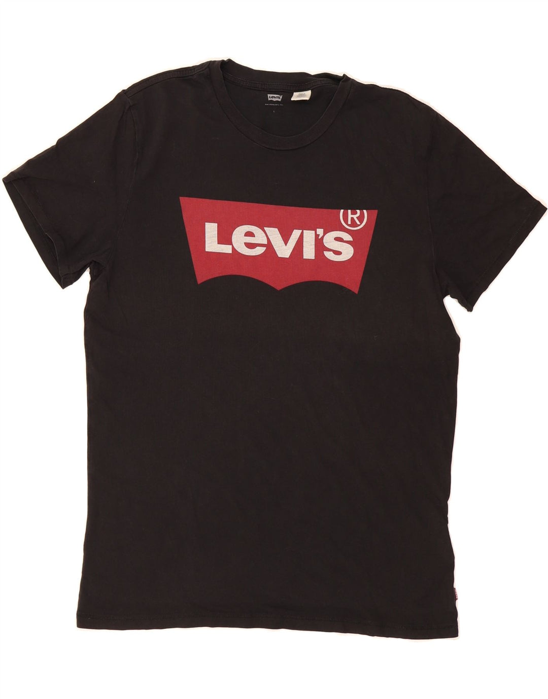 LEVI'S Mens Graphic T-Shirt Top Large Black Cotton Vintage Levi's and Second-Hand Levi's from Messina Hembry 