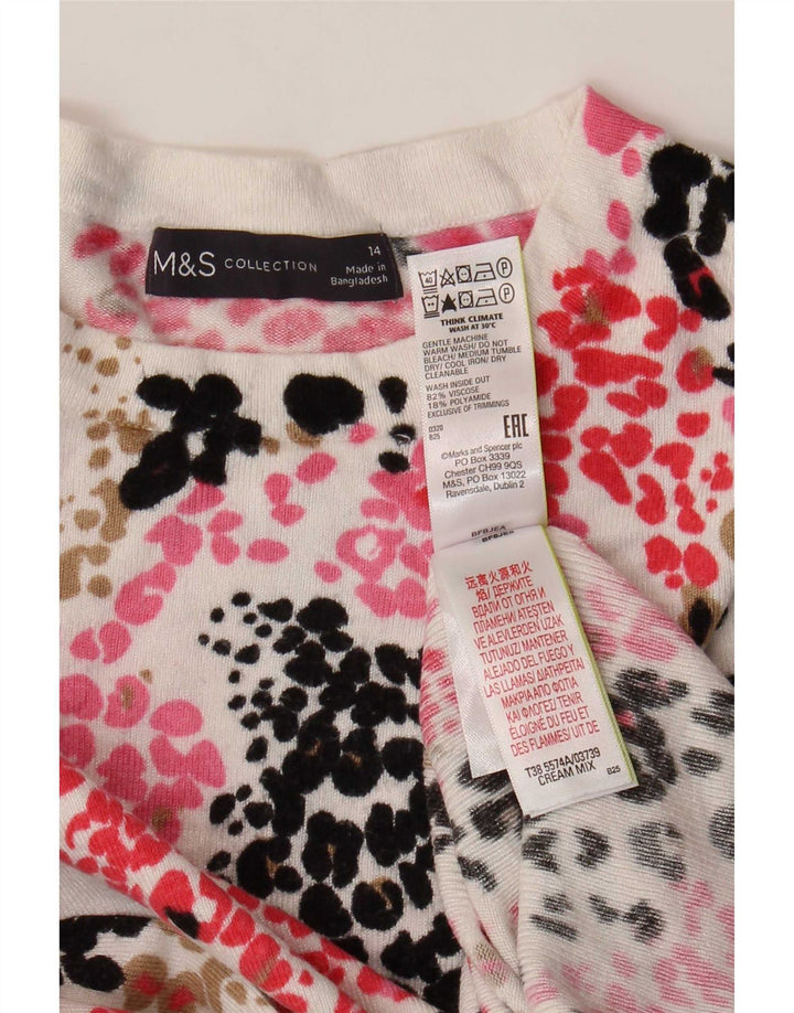 Marks & Spencer ženski džemper s okruglim izrezom UK 14 Veliki višebojni