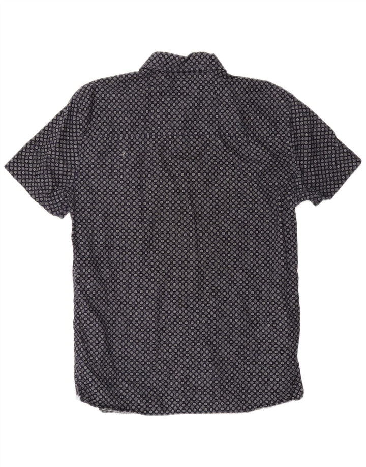 MUSTANG muška uska košulja kratkih rukava, velika tamnoplava cvjetna pamuk