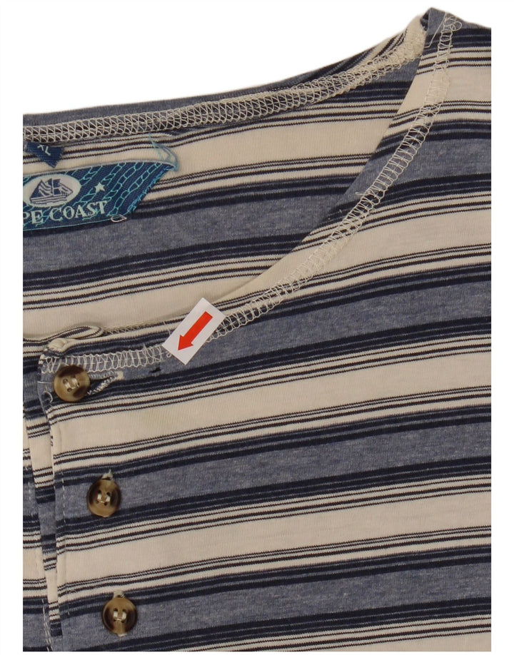 VINTAGE muška majica kratkih rukava XL tamnoplavi pamuk na pruge