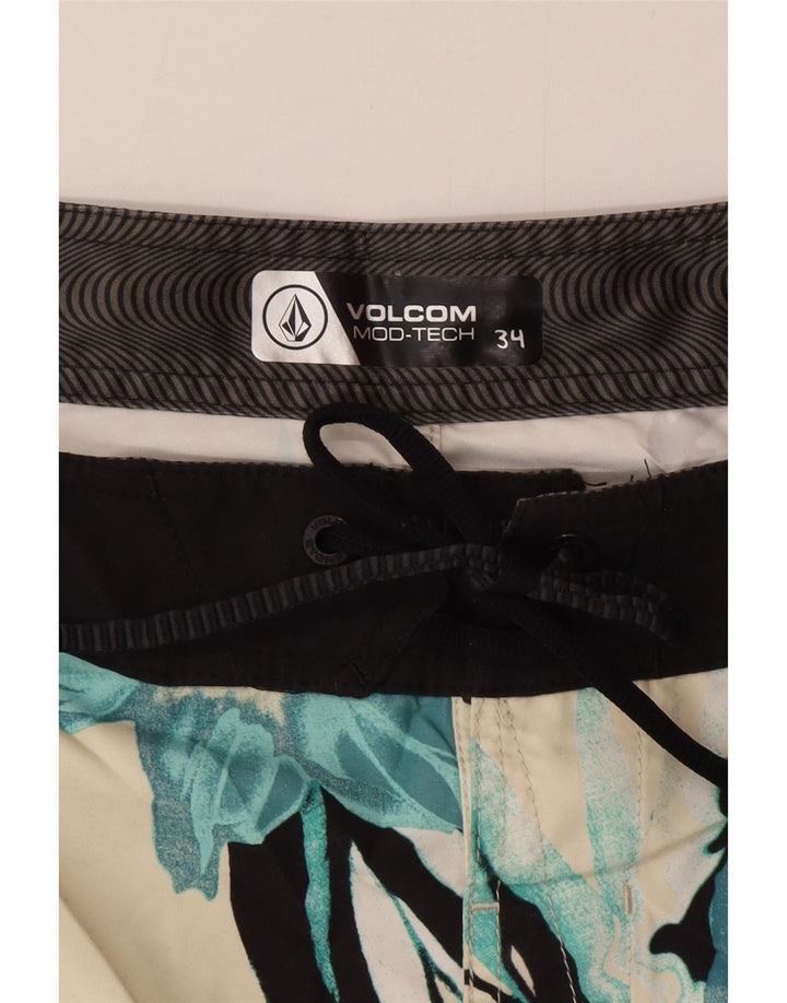 Volcom muške kratke hlače za plivanje s grafičkim motivima, velike bijele cvjetnice