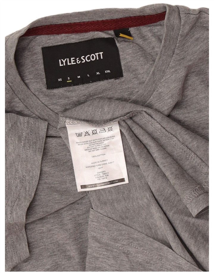 Lyle & Scott Muška majica kratkih rukava Mali sivi pamuk u boji