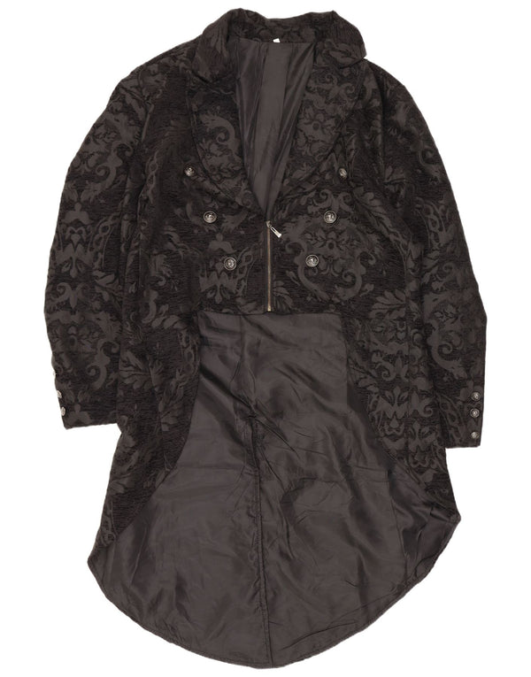Vintage ženski frak sako jakna UK 20 2XL crni paisley