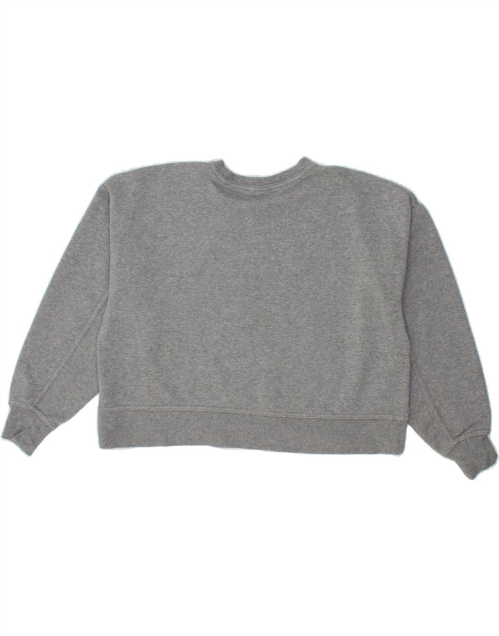 NIKE Womens Oversized Graphic Crop Sweatshirt Jumper UK 14 Medium Grey Vintage Nike and Second-Hand Nike from Messina Hembry 